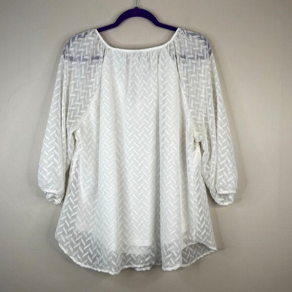 Roz & Ali Top Womens XLarge Beachy Coastal Swing Pullover Vacation Travel Tunic - Picture 2 of 15